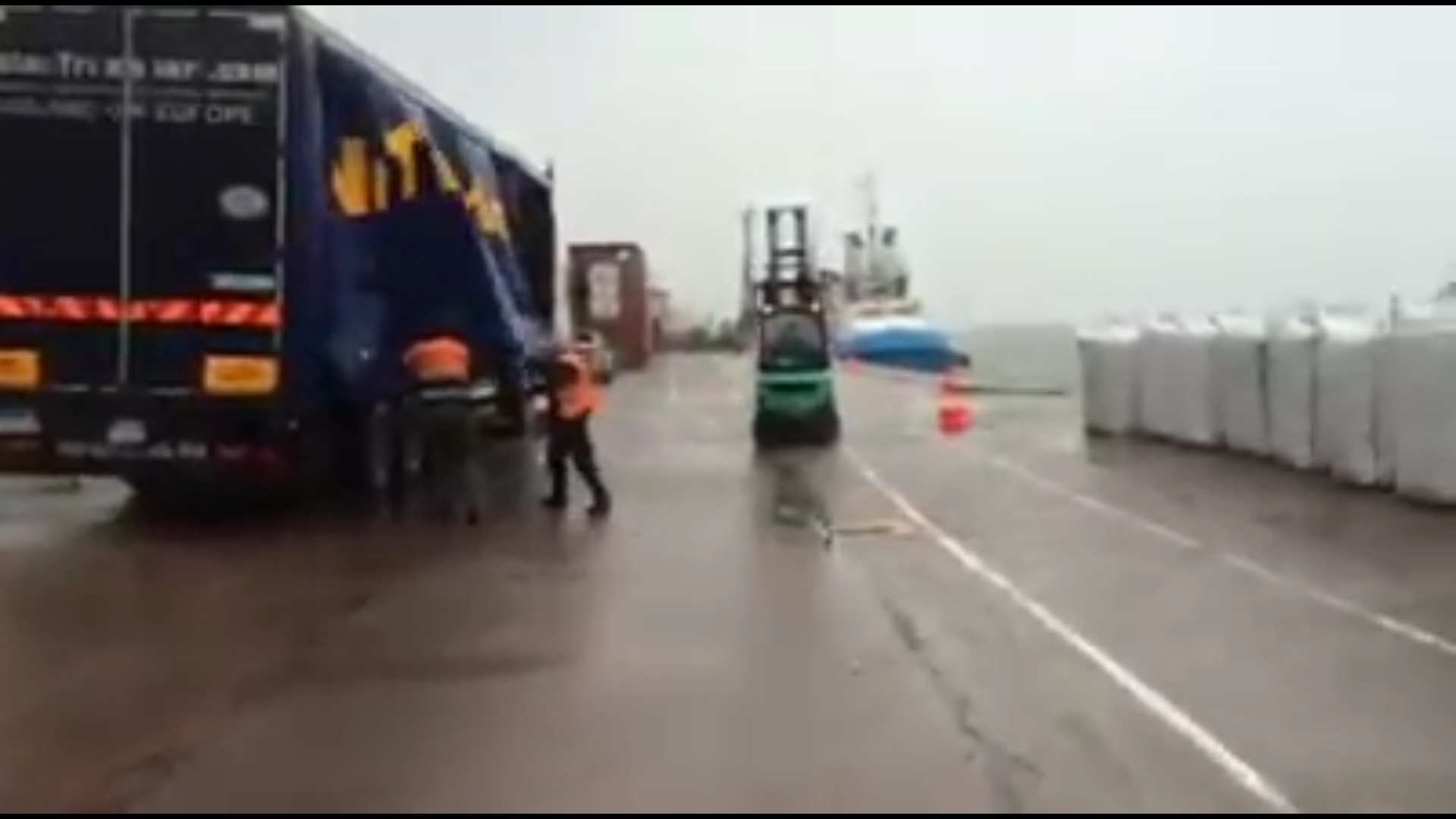 Artic trucks being loaded with 1 ton bags 